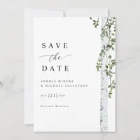 Simple Birch Tree Wedding Save The Date