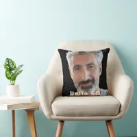 50th birthday photo hello 50 guy man throw pillow