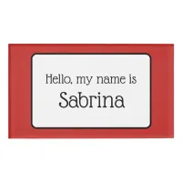 Hello My Name Is ... Red Name Tag