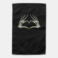 Skeleton Hands Heart Funny Halloween Men Women Kid Garden Flag