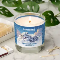 Cute Snow Leopard Cub Sleeps on Clouds Baby Shower Scented Candle