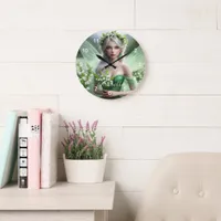 Beautiful May Fairy in Lilies of the Valley Large Clock