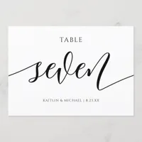 Modern Wedding Table Numbers Calligraphy - 7