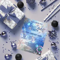 Snowflakes Christmas Corporate Party Invitation