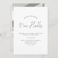 Decking New Halls Script Address Christmas Holiday Card