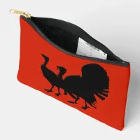 Silhouette of Turkeys Accessory Pouch