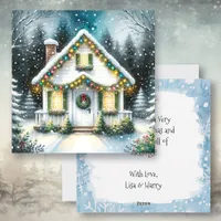 Festive Tiny Home Christmas Holiday Card