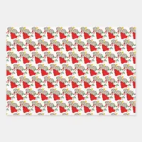 Vintage Christmas Kittens Wrapping Paper Sheets