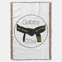 Martial Arts 4th Degree Black Belt Throw Blanket
