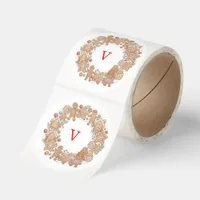 Gingerbread wreath Christmas seals j