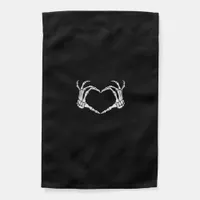 Skeleton Hands Heart Graphic Garden Flag