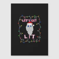 Let's Get Lit Funny Christmas Drinking