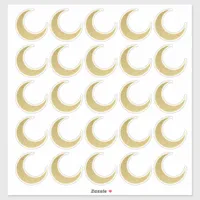 Gold Glitter Crescent Moon Sticker Set