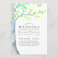 Watercolor Spring Birch Tree Wedding Program