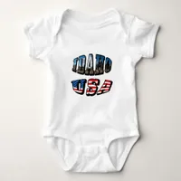 Idaho Picture State and Flag USA Text Baby Bodysuit