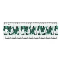 Winter Forest Snow Trees Monogrammed Christmas Ruler