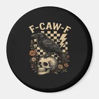 Halloween F-Caw-F Raven Bird F-Caw-F Crow Checkere Magnet