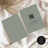 Plain Sage Green Background for Vellum Overlay Invitation