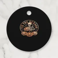 Tis Season Snowmobile Red Plaid Favor Tags