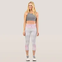 Silver pink capri leggings
