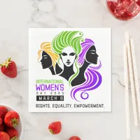 Stylized Colorful Trio of Women IWD 2025 Napkins