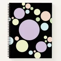 Pastel circles on a black background | notebook