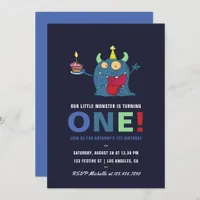 1st Birthday Little Monster Boy Party Invitation