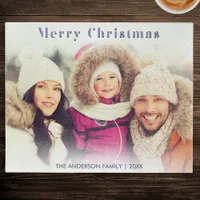 Family Photo Winter Holiday Modern Merry Christmas Jigsaw Puzzle