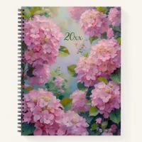 Pretty Pink Hydrangeas Oil Painting Style Diary or Notebook