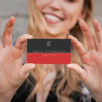 Minimalist Red & Black/White Typography/Logo Business Card