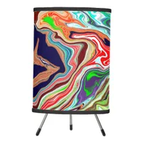 Colorful Digital Marble Abstract Modern Art Tripod Lamp