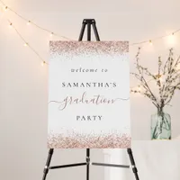 Modern Rose Gold Glitter Welcome Graduation Party  Foam Board