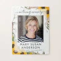 In Loving Memory Photo Sunflower Memorial Keepsake Jigsaw Puzzle