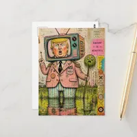 Funny Swamp is Beautiful Mixed Media Collage Postcard