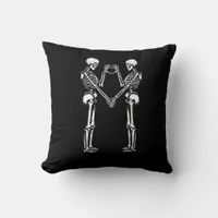 Skeleton Heart Hands Sign Halloween Costume Classi Throw Pillow