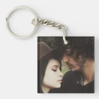 Personalized Couple's  Photo Square Keychain