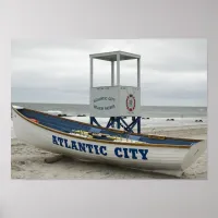 Atlantic City, NJ Lifeguard Boat Poster