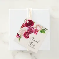 Roses Burgundy/Cream Wedding Thank You ID584 Favor Tags