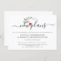 Modern Leafy Postponed Event New Plans Invitation