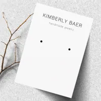 Simple Minimal Black And White Earring Display Business Card