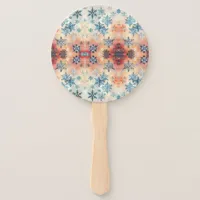 Vintage Snowflakes Pattern - Hand Fan