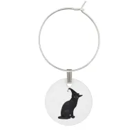 Cute Black Witch Cat Wine Charm