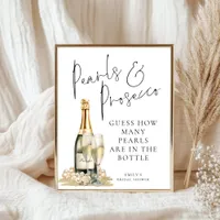 Guess How Many Pearls Are In Bottle Bridal Shower Poster