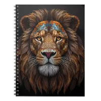 Majestic Mosaic Lion Head notebook