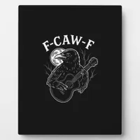 F Caw F Funny Crow Guitar Halloween Vintage Style Plaque
