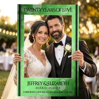 Elegant 20th Emerald Wedding Anniversary Selfie Frame