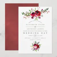Fall Wedding Floral Invitation