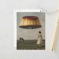 The scifi flying flan UFO treat Postcard