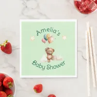 Sweet Little One on the Way Green Baby Shower Napkins