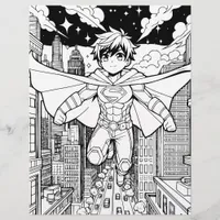 Anime Superhero Boy | Kid's Coloring  